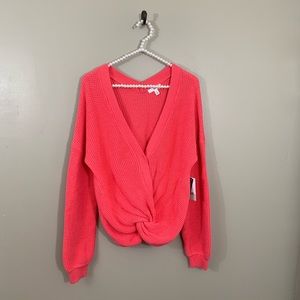 Nordstrom BP Coral Deep V-neck Sweater NWT Size M